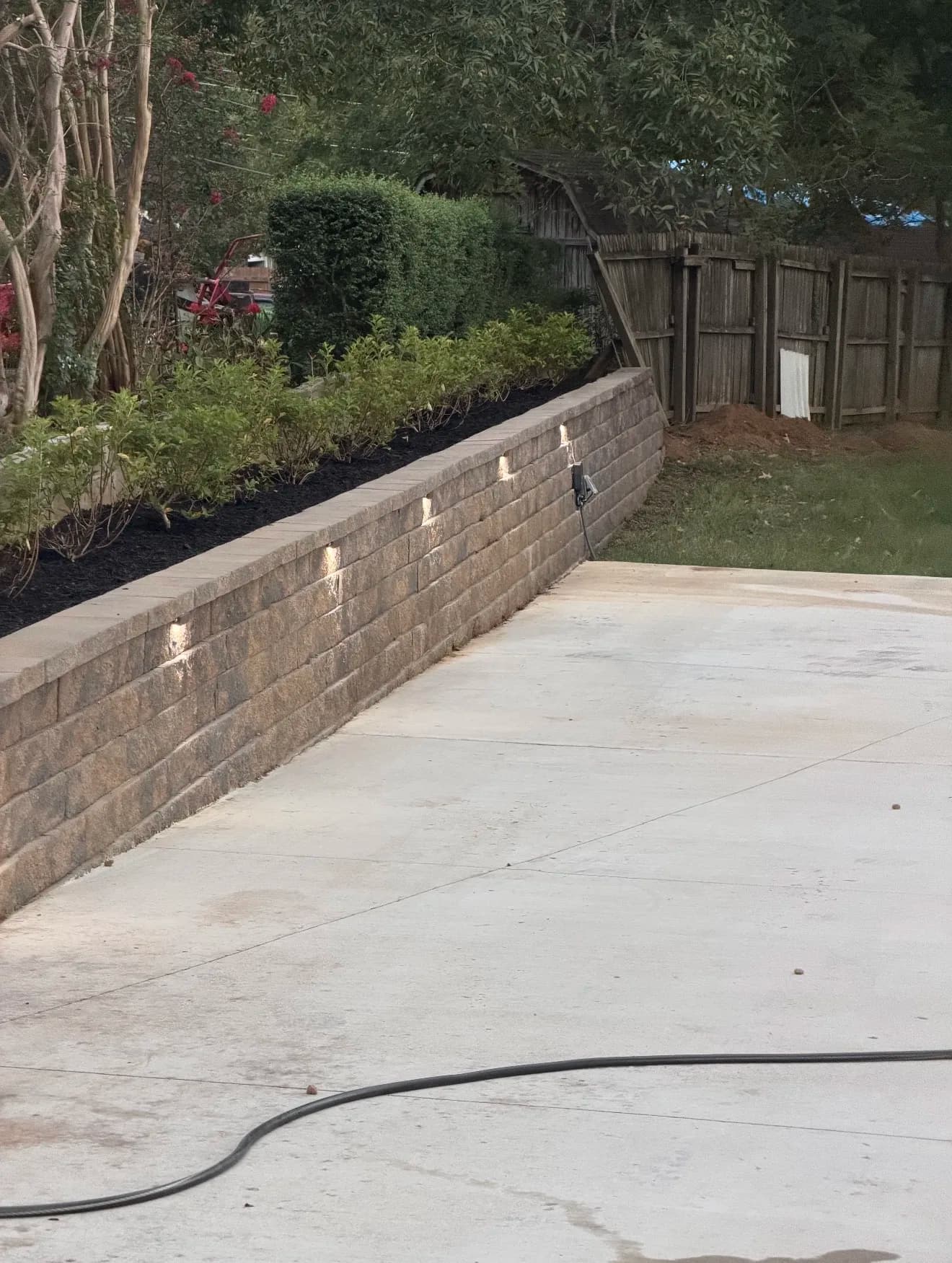 Gallery photos for Hydrangeas, Fresh Mulch, and Retaining Wall Lights in Friendship: Image #1
